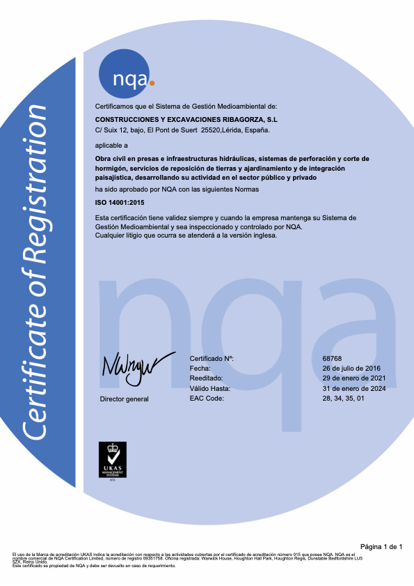 Previsualicación del certificado Sistema de gestión Medioambiental